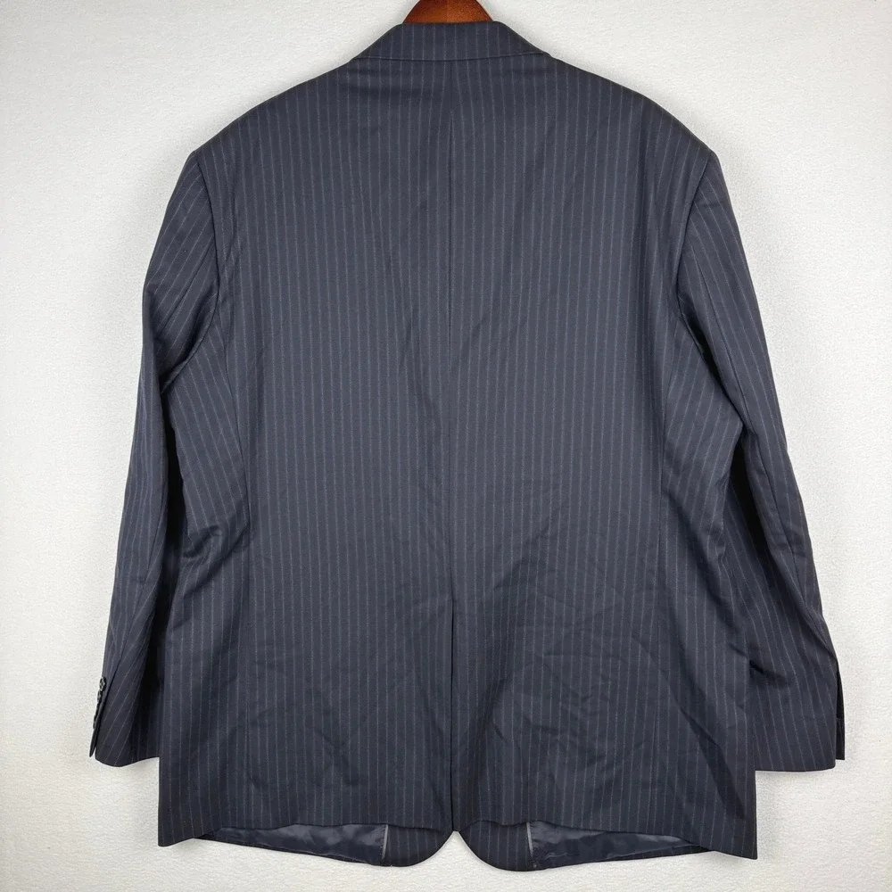 Brooks Brothers 346 Suit Jacket Mens 50R Navy Blue Pinstripe Wool Stretch Blazer
